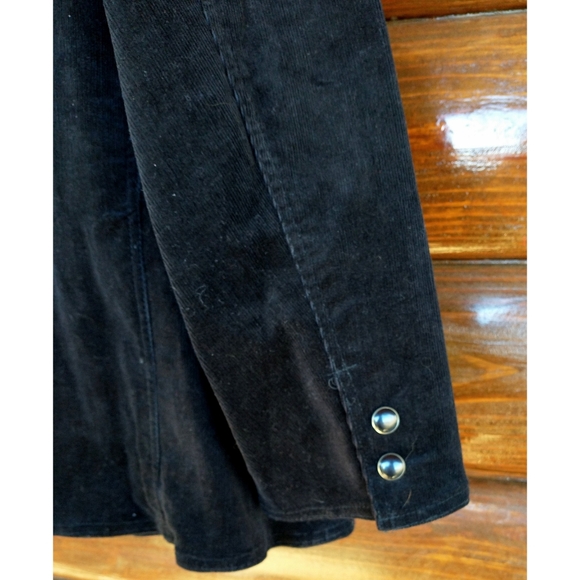 Diane's Essentials Flower Embroidered Black Corduroy Jacket - Picture 8 of 9